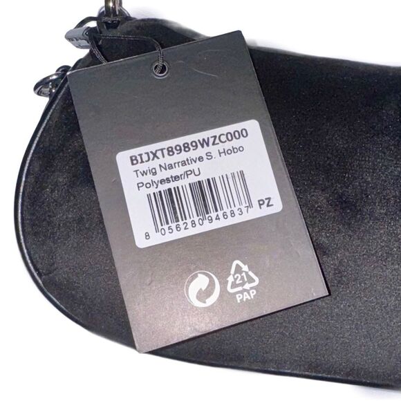 Juicy Couture UK Black Velour Twig Narrative Small Hobo Shoulder & Crossbody Bag - Picture 5 of 11